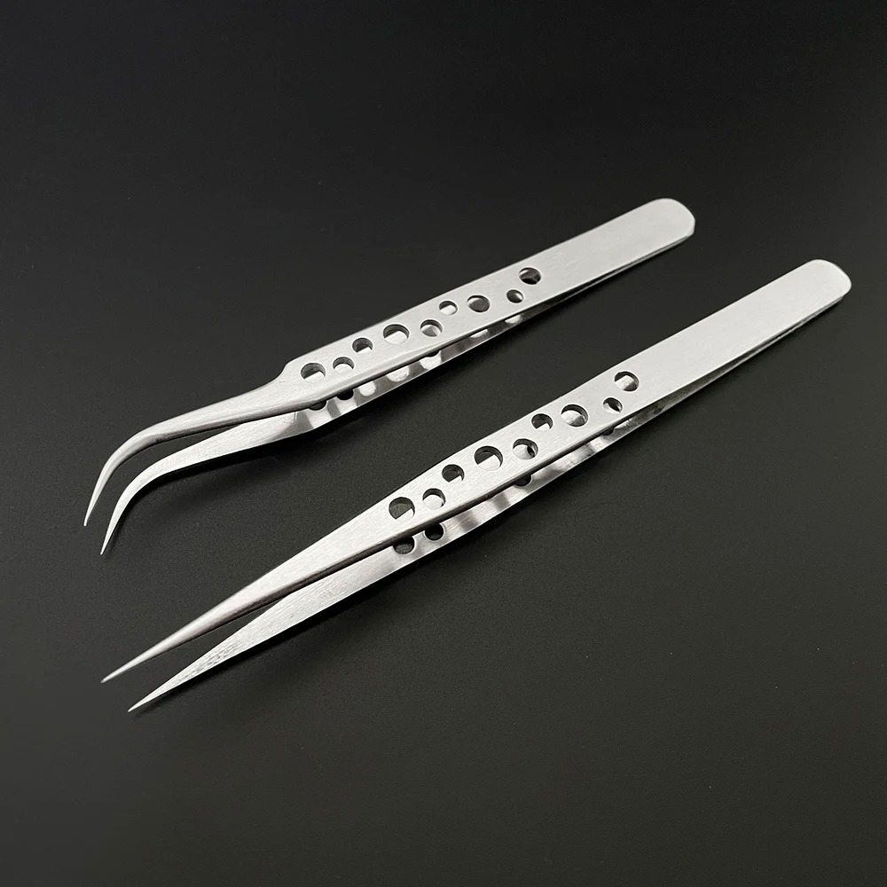 Diy Elektronik - Industrial Tweezers Electronics Anti-static Curved Straight