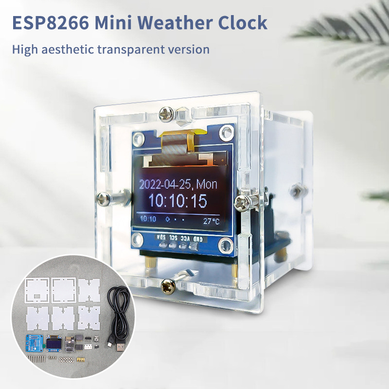 ESP8266 Mini Weather Clock Kit - огляд і ціна Diy Electronics Soldering Kit