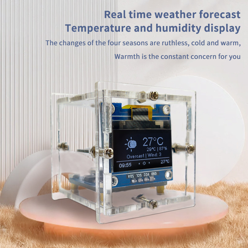 ESP8266 Mini Weather Clock Kit - огляд і ціна Diy Electronics Soldering Kit
