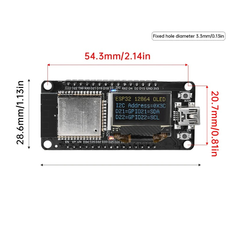 ESP32 ESP-WROOM-32D WIFI Devel - огляд і ціна Oled Display Module