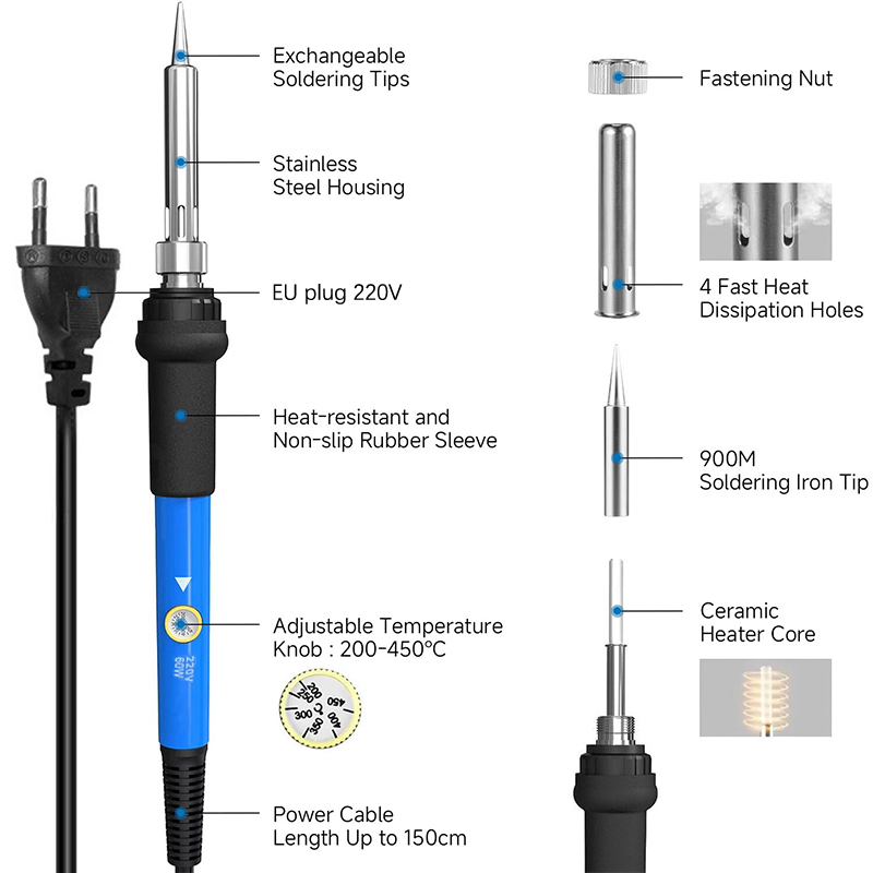 Adjustable Temp 220V 60W Elect - огляд і ціна Diy Electronics Set