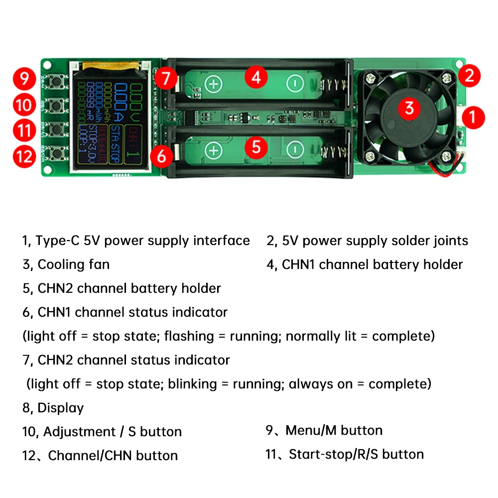 2-CH 18650 21700 Battery Capac - огляд і ціна Diy Electronic Load