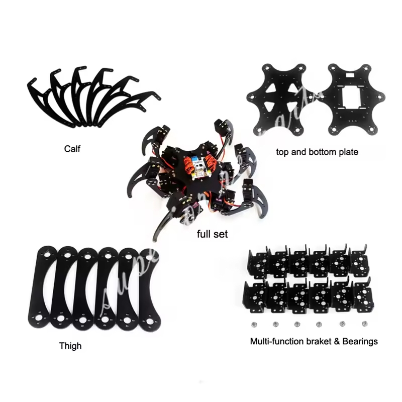 18 DOF Aluminium Hexapod Spide - огляд і ціна Diy Kit Elektronik