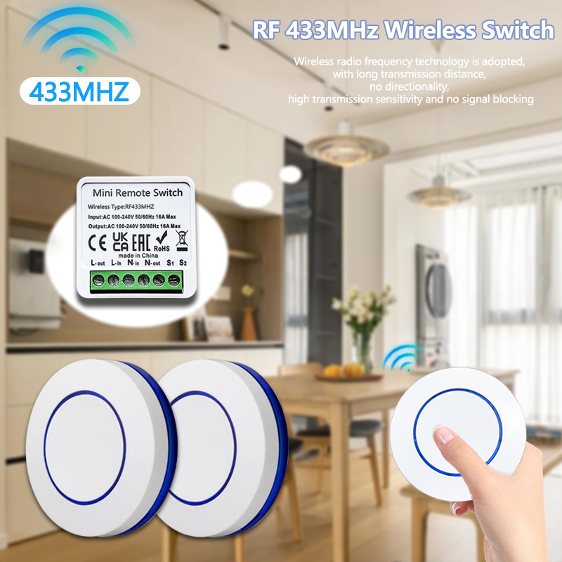 433HMz Wireless Light Switch 1 - огляд і ціна Diy Electronics Button