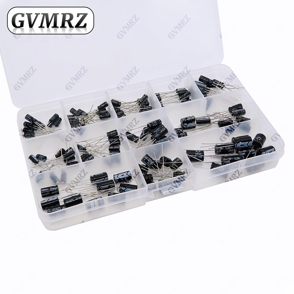 120PCS/lot 12values 1uF-470uF  - огляд і ціна Capacitor Kit Assortment