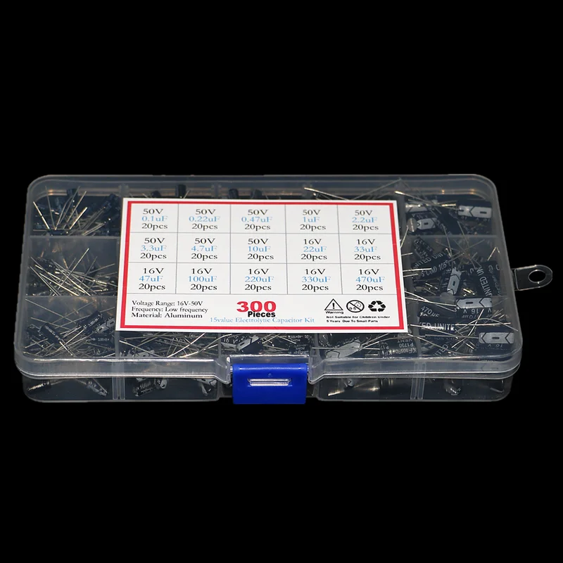 300pcs 15 types 16V 50V 0.1uf- - огляд і ціна Capacitor Kit Assortment