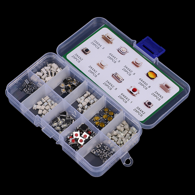 250Pcs/Set 10 Types Tactile Pu - огляд і ціна Diy Electronics Button
