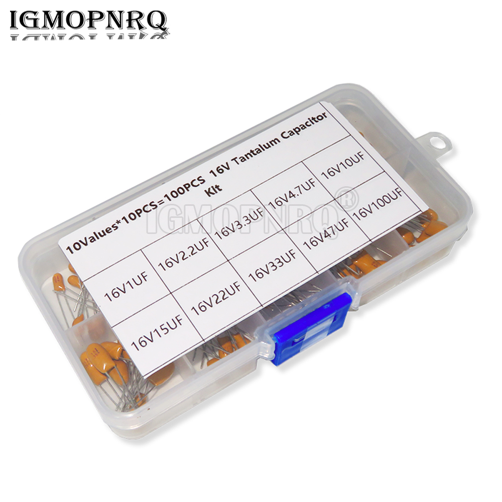 100PCS 10Value*10Pcs 16V Tanta - огляд і ціна Capacitor Kit Assortment