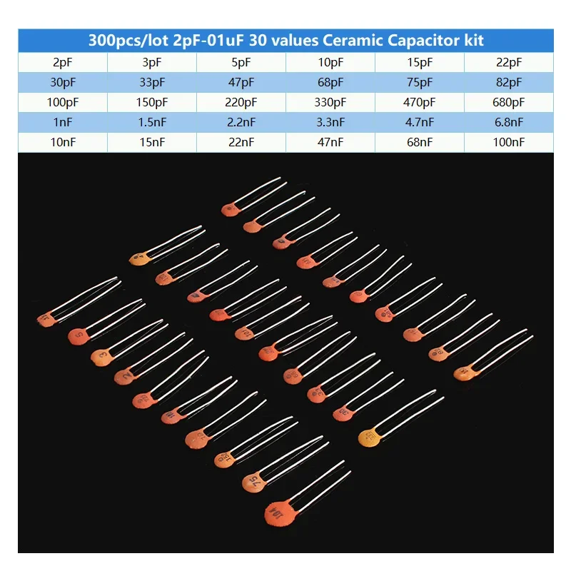 300pcs/960pcs Ceramic Capacito - огляд і ціна Capacitor Kit Assortment