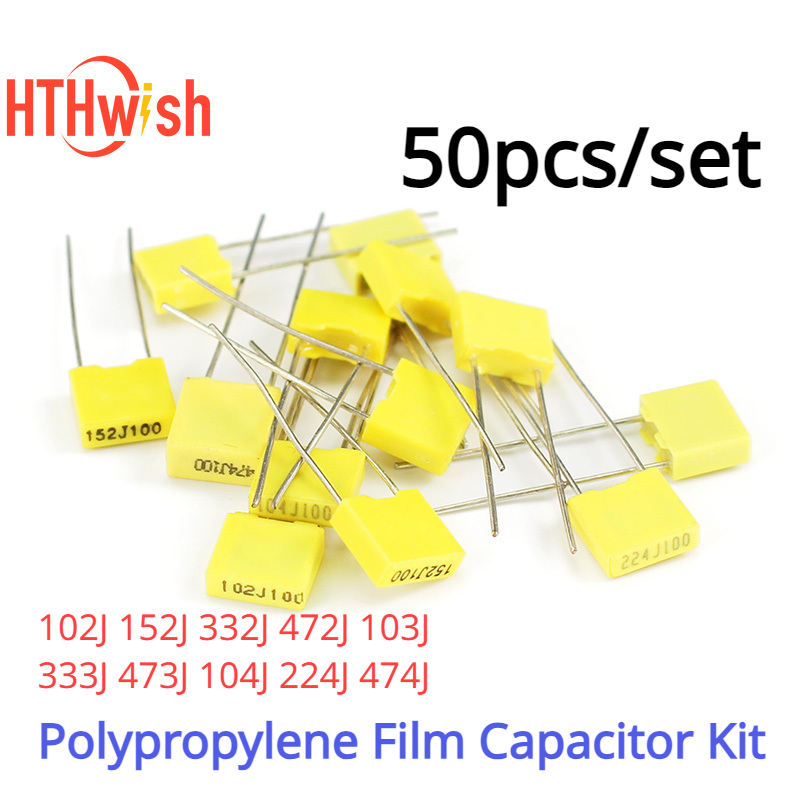 50PCS 102J~474J Polypropylene  - огляд і ціна Capacitor Kit Assortment