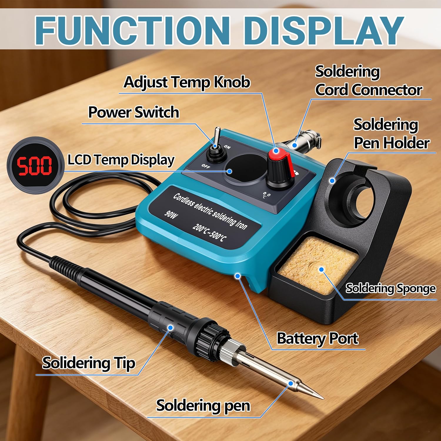 90W LED Digital Cordless Solde - огляд і ціна Diy Elektronik