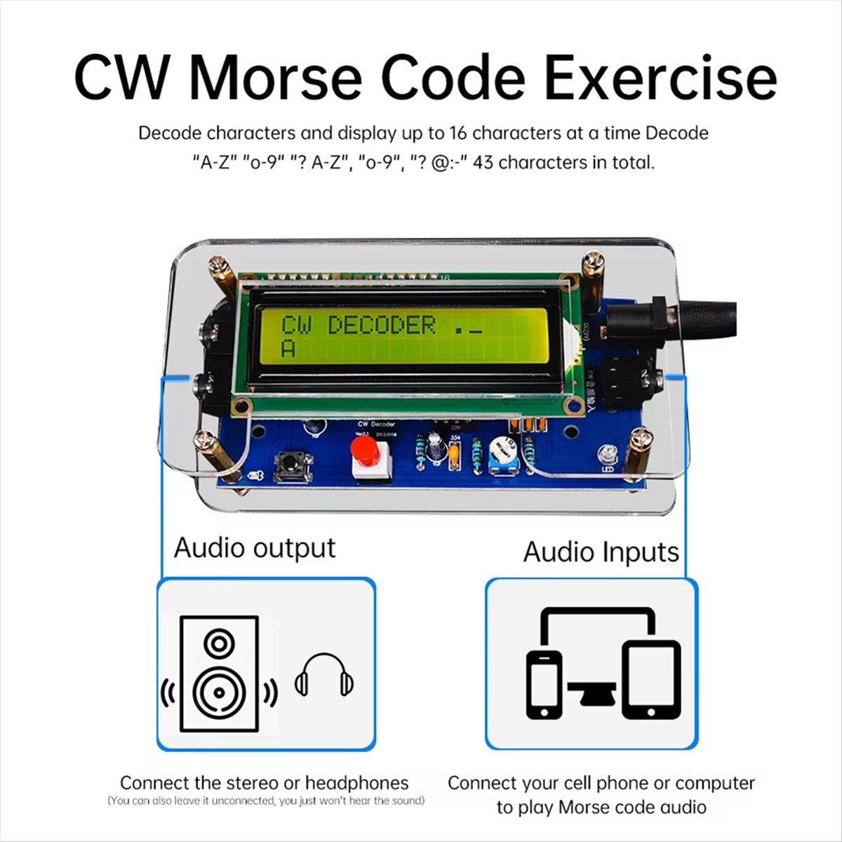 HDL DC9V CW Morse Code Decoder - огляд і ціна Diy Electronics Audio